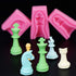 Set of 6 3D International Chess Piece Chocolate Candy Mold Kit, Chess Silicone Cake Cupcake Fondant Decorating Tool, Beeswax Candle Soap Crayon Me...