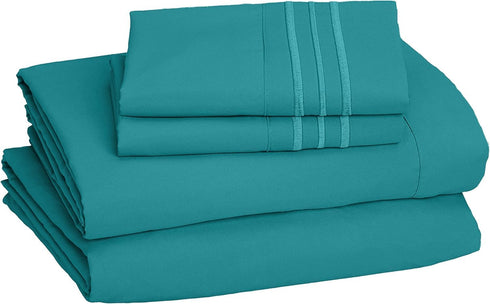 Premium 1800 Hotel Quality Wrinkle-Resistant 4-Piece Microfiber Sheet Set - Luxury Ultra Soft and Breathable Bedding 16 Inch Deep Pocket 4PC Sheet...