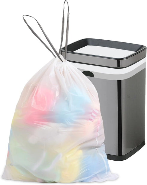 15 Gallon Tall Kitchen Trash Bags Drawstring - 1.2 Mil Thick White Garbage Bag for Office Kitchen, 45 Count...