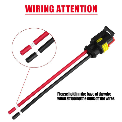 MUYI 2 Wire Connector 16AWG 5 Kits 2 Pin Waterproof Connectors with 10cm Pigtail 1.5mm Series Rubber Seal and Electrical Terminals...