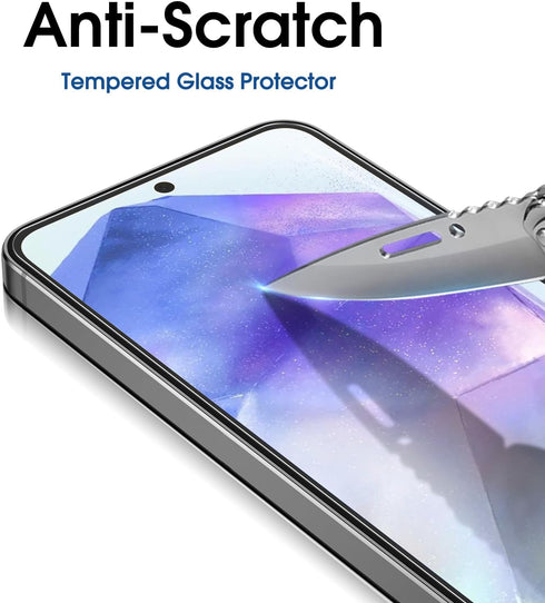 amFilm 3 Pack Screen Protector for Samsung Galaxy A35/A55 5G 2024,9H Hardness Tempered Glass,Anti Scratch,Bubble Free,Easy Installation...