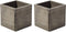 4" Square Rustic Wood Planters with Plastic Liner - Set of 2...