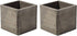 4" Square Rustic Wood Planters with Plastic Liner - Set of 2...