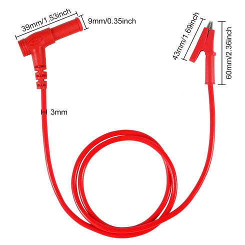 5Pack Multimeter Test Leads Right Angle Banana Plug to Alligator Clip Heavy Duty Silicone Wire 14 Gauge for Electrical Testing 3 Feet/1m...