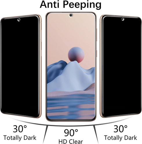 MAYtobe [2-Pack Privacy Screen Protector Designed for Samsung Galaxy S21 Tempered Glass,Support Fingerprint Unlocking, No Bubbles, Anti Scratch, E...