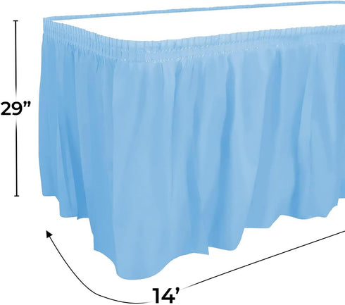 Party Dimensions Plastic Table Skirt, 29-Inches by 14-Feet - Light Blue - 1 Pack...