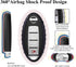 QBUC for Nissan Car Key Cover, 3 4 5 Button Case Key Fob Cover with Key Chain, Replacement Key Fob(Black)...