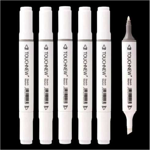 12 Colors Grayscale Art Marker Pen Double-Ended Sketch Markers Alcohol Based Ink Neutral Gray Tones Art Supplies (12 Colors Cool gery style)...