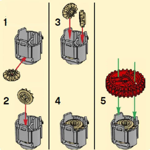 MOC Technical Differential Gear-28 Teeth with Round Axle Hole Power Functions Parts Compatible with legoeds Blocks 65414 65413 Building Pack of 2...