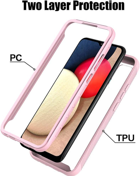 Compatible with Samsung Galaxy A02S, Cute Unicorn Pink Pattern Dual Layer Heavy Duty Shockproof Shockproof Defender Transparent Bumper Back Cover ...