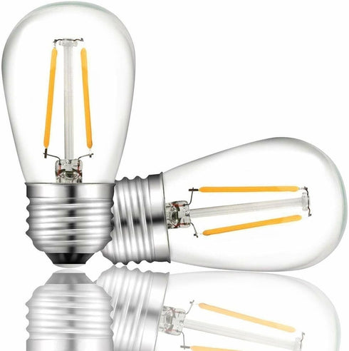 Clear 2W S14 LED Bulbs Plastic Shatterproof for String Light Bulbs Replacement (2)...