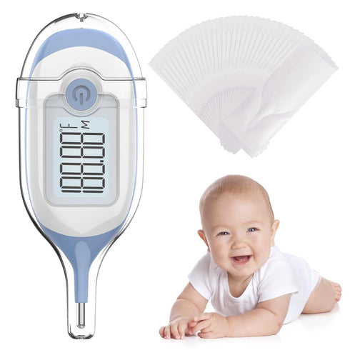 Digital Rectal Thermometer for baby, Infant Thermometer, with 30 Probe Covers, Quick Read, Large Clear Display...