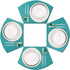 PIGCHCY Wedge Shaped Placemats for Dining Table Cross-Weave Washable Vinyl Placemat Heat Resistant Round Table Mats Set of 4 (Teal Blue)...