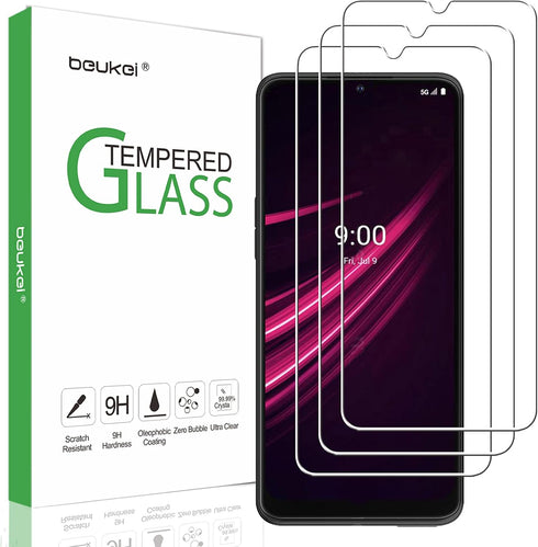 beukei (3 Pack) Screen Protector Tempered Glass Compatible for T-Mobile REVVL V+ 5G (T-Mobile REVVL V PLUS 5G), Touch Sensitive,(6.82 inch) Case F...
