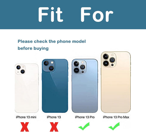 3 Pcs 13 Pro Camera Lens Glass Replacement for iPhone 13 Pro,13 Pro Back Rear Camera Lens Replacement with Pre-Installed Adhesive, Back Glass Came...