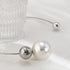 Metal Big Pearl Open Choker Necklace Adjustable Silver Big Pearl Choker Necklaces for Women Round Open Cuff Necklace Elegant Cuff Collar Necklace ...