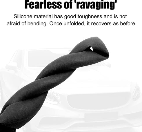 1 PC Car D Shape Steering Wheel Cover, Non-Slip Silicone Steering Wheel Protector Cover, All Seasons, Suitable for D Shape Flat Bottom Steering Wh...