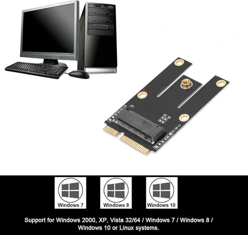 VBESTLIFE M.2 NGFF to PCI E Adapter Card Bluetooth for Windows 2000, XP, Vista 32,64, Windows 7, Windows 8, Windows 10 etc....