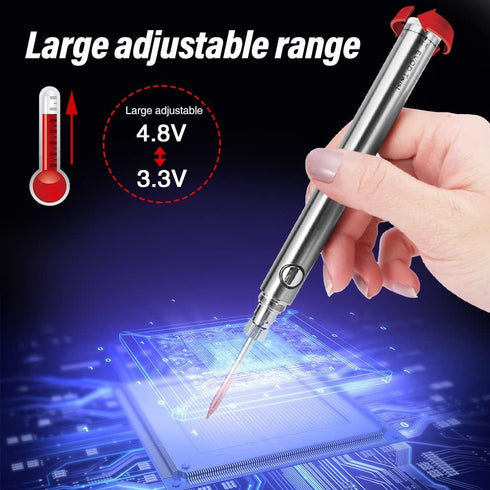 Digital Soldering Iron Tool Set, Rechargeable Cordless Solder Tool Adjustable Temperature, Welding Tool Kit with 3pcs Soldering Iron Tip, USB char...