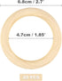 20 Pieces 70mm Wooden Rings, Natural Unfinished Solid Wooden Rings for Craft DIY, Jewelry Making...
