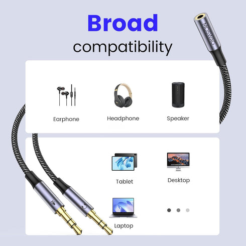 MOSWAG Headphone Splitter for Computer 3.5mm Female to 2 Dual 3.5mm Male Headset Mic Splitter, Mic Audio Y Splitter Cable,Stereo Jack Smartphone E...