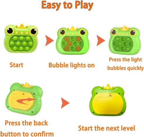 Fast Push Bubble Game,Handheld pop Game Light up Fidget Toys, for Children Adults Stress Relief Sensory Toys,Birthday Gift,Party Favors,Travel,Cla...