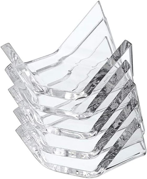 Hipiwe 5 Packs Acrylic Triangle Display Holder - Display Easel Stands for Geodes Rock Mineral Agate Fossil Coral, Clear Plastic Display Stands for...