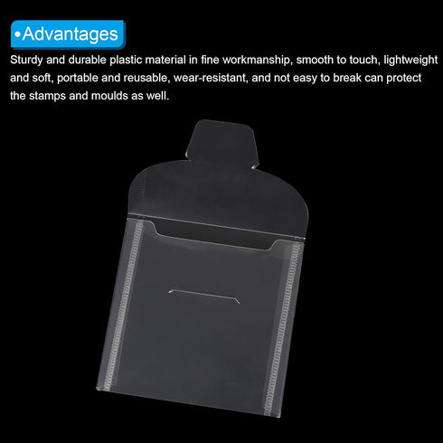 PATIKIL Stamp and Die Storage Bag, 30Pcs Horizontal Style Transparent Envelope Pocket with Label Stickers for Die Cuts Card Making DIY Paper Craft...