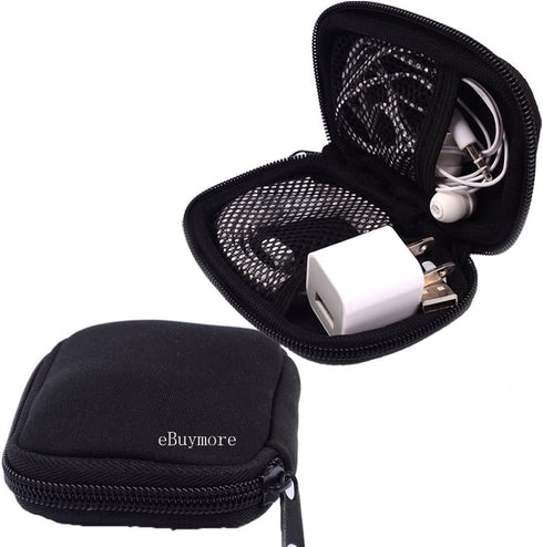 Black Universal Neoprene Zipper Headphone Headset Dock Charger Cable Organizer Electronics Accessories Case Various USB, Mp3, Charge, Cable organi...