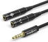 3.5mm Mic and Headphone Jack Splitter, Audio Y Splitter Adapter Extension Cable for Gaming PC, PS5, PS4, Xbox Series X, One S, Tablet, Mobile, Gam...