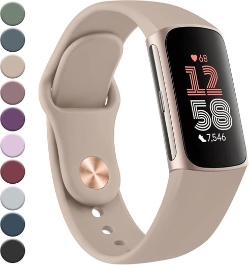 Meliya Band Compatible with Fitbit Charge 6 Bands/Fitbit Charge 5 Bands Women Men, Soft Silicone Adjustable Waterproof Sport Replacement Wristband...