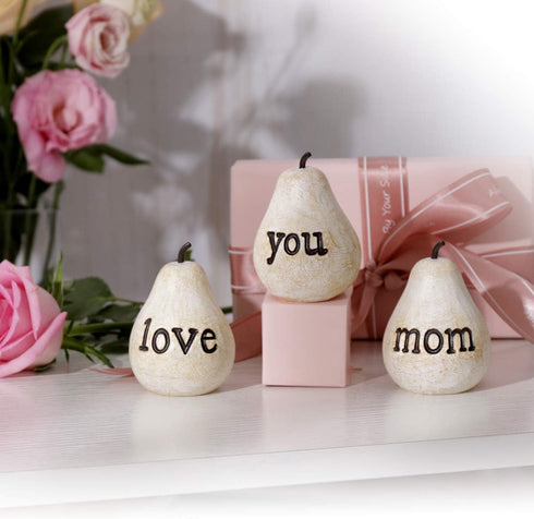 Love You Mom Pears - Gift for Mom, Mothers Day Birthday Gift, Thanksgiving Day Decorations Gifts for Mom, Mom Gifts from Daughters Son, Perfect Pr...