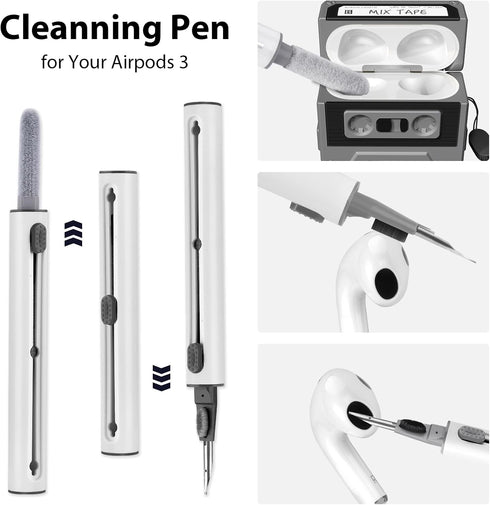 MOFREE for AirPods 3rd Generation Case Cover with Cleaner Kit, Cassette Tape Design Soft Silicone Shock-Absorbing Protective Cover for Apple AirPo...