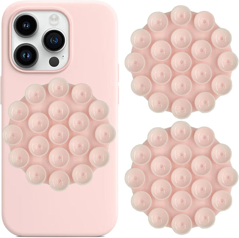 2PCS Round Silicone Suction Phone Case Adhesive Mount, Strong Grip Holder for Selfies & Shooting Videos, Anti-Slip, Durable, Easy to Use, iPhone &...