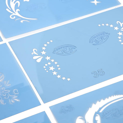 12 Pieces Face Painting Template, Reusable Face Paint Makeup Stencils Body Painting Template for Kids Adult, Suitable for Birthday Halloween Chris...