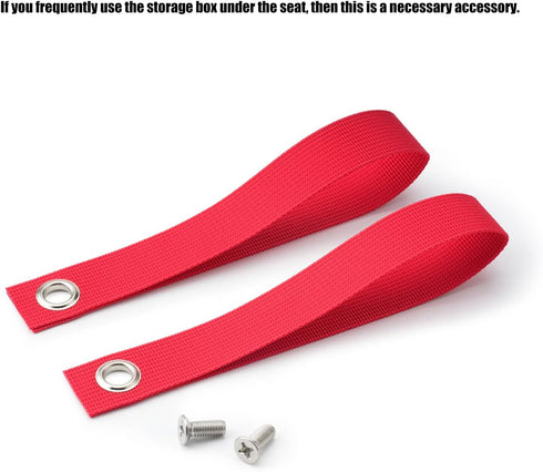 Rear Buttom Seat Pull Strap Compatible for 20-23 Toyota Tacoma,2 Pack Practical Pull Strap with Stainless Steel Screw(Red)...