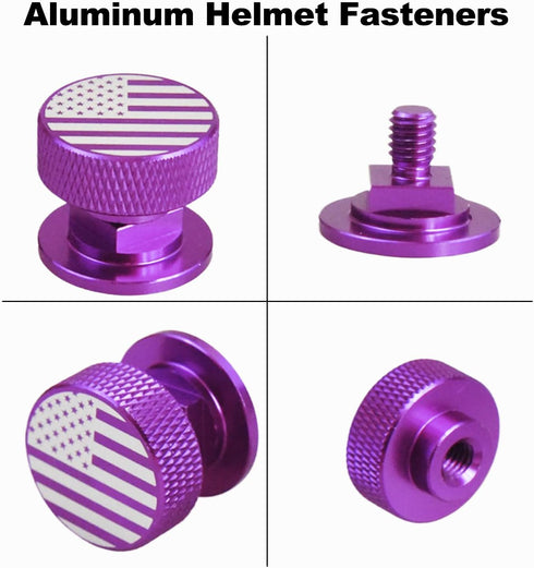 Welding Hood Pipeliner Helmet Fasteners, Purple American USA Flag Pattern Aluminum Helmet Pipeliner Headgear Replacement Parts Accessories Screws ...