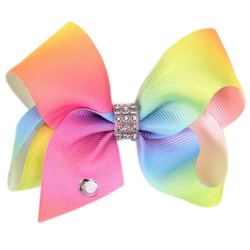 Baby Girls Hair Clips Rainbow Ribbon Hair Bows Colorful Hair Bow Clip 4 Inch Pride Hair Accessories for Women Toddlers TS01 (Pink)...
