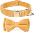 Dog Bowtie Collars, Cute Soft Velvet Dog Collar with Bow Tie, Safety Metal Buckle, Adjustable Collars for Boy and Girl Dogs Pets....