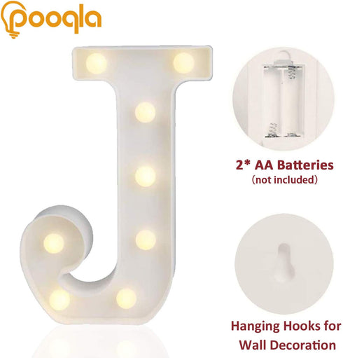 Pooqla LED Marquee Letter Lights Sign, Light Up Alphabet Letter for Home Party Wedding Decoration J...