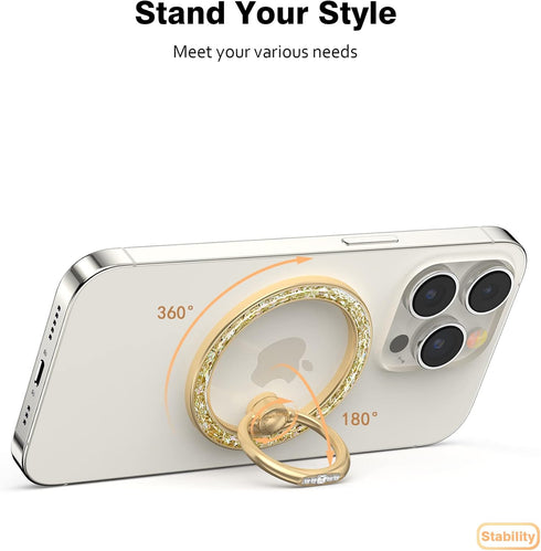 Allengel Compatible with MagSafe iPhone Ring Grip Holder, Magnetic Phone Ring Holder with Finger Ring Kickstand for iPhone 15, 14 Pro Max, 14 Pro,...