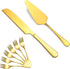 Cake Knife and Server Set with 6 Pcs Cake Forks,Wedding Cake Cutting Set for Birthday Anniversary Parties and Festival(8 PCS, Gold)...