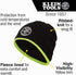 Klein Tools 60391 Knit Beanie, Thermal Fleece Winter Hat, Windproof, Fits under Helmets, Black with High-Visibility Yellow Band Trim...