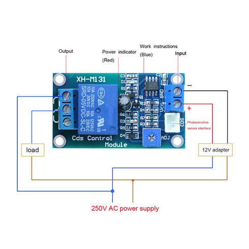 5PCS XH-M131 12V Light Automatic Control Relay Module Light Control Switch Photoresistor Resistor Relay Light Detection Sensor with 24AWG Wire...