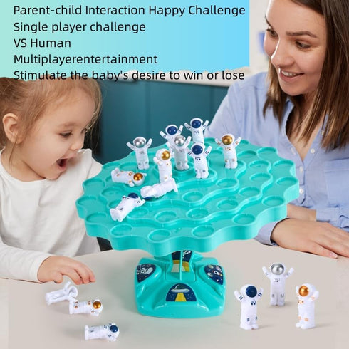 51pcs Children's Balance Astronaut Balance Tree Folding Happy Intelligence Early Education Decompression Game Table Battle, Decorating Characters...