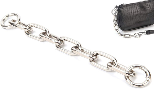 Fashion Large Metal Cross-Body Purse Strap Extender,Handbag Shoulder Strap Extender,Bag Chain Accessory Charms (Silver)...