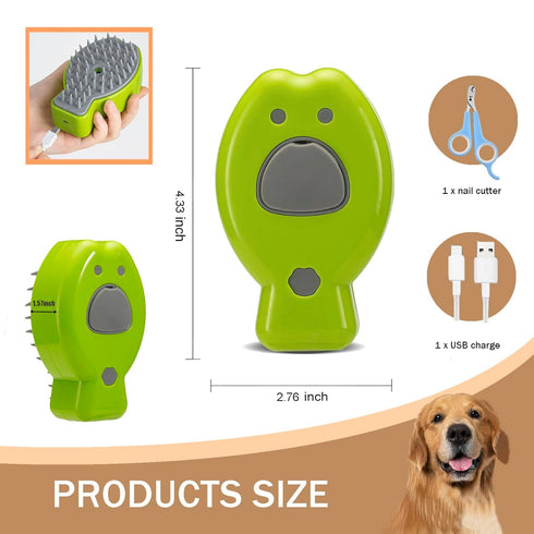 Cat Steam Brush,3 in 1 Steamy Cat Brush for Shedding,Steamy Cat Brush for Long & Short Haired Cats & Dogs, Pets Grooming Portable Pet Hair Removal...
