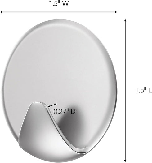 Command AD85SL-6NA Repositionable Silver Circle Hooks Hardware, 6...