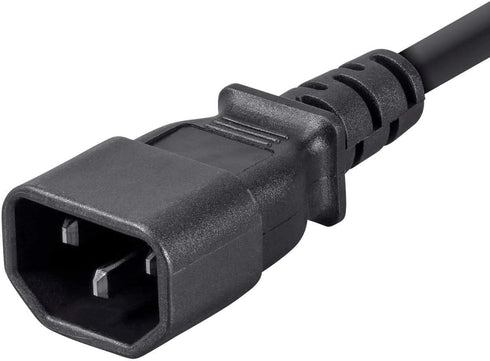 Monoprice 3-Prong Extension Cord - 10 Feet - Black | IEC 60320 C14 to IEC 60320 C13, 18AWG, 10A, 125V...
