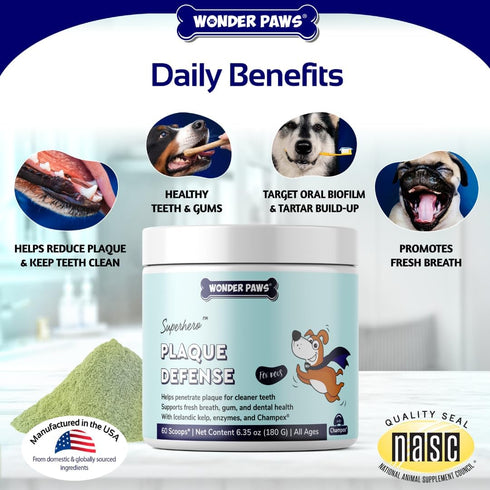 Dental Powder for Dogs – Teeth Cleaning & Dental Care Made Easy – Removes Plaque, Tarter, Stains & Freshens Breath – Plaque & Tartar Remover for D...